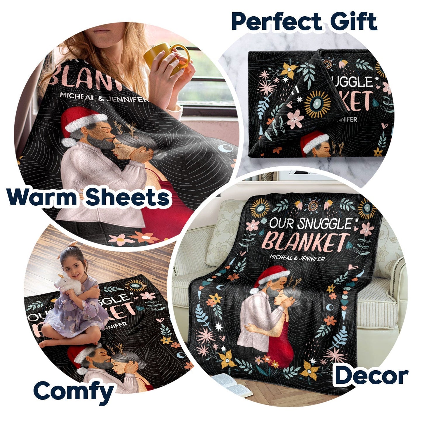 Personalized Couple’s Snuggle Blanket - Anniversary & Birthday Gift