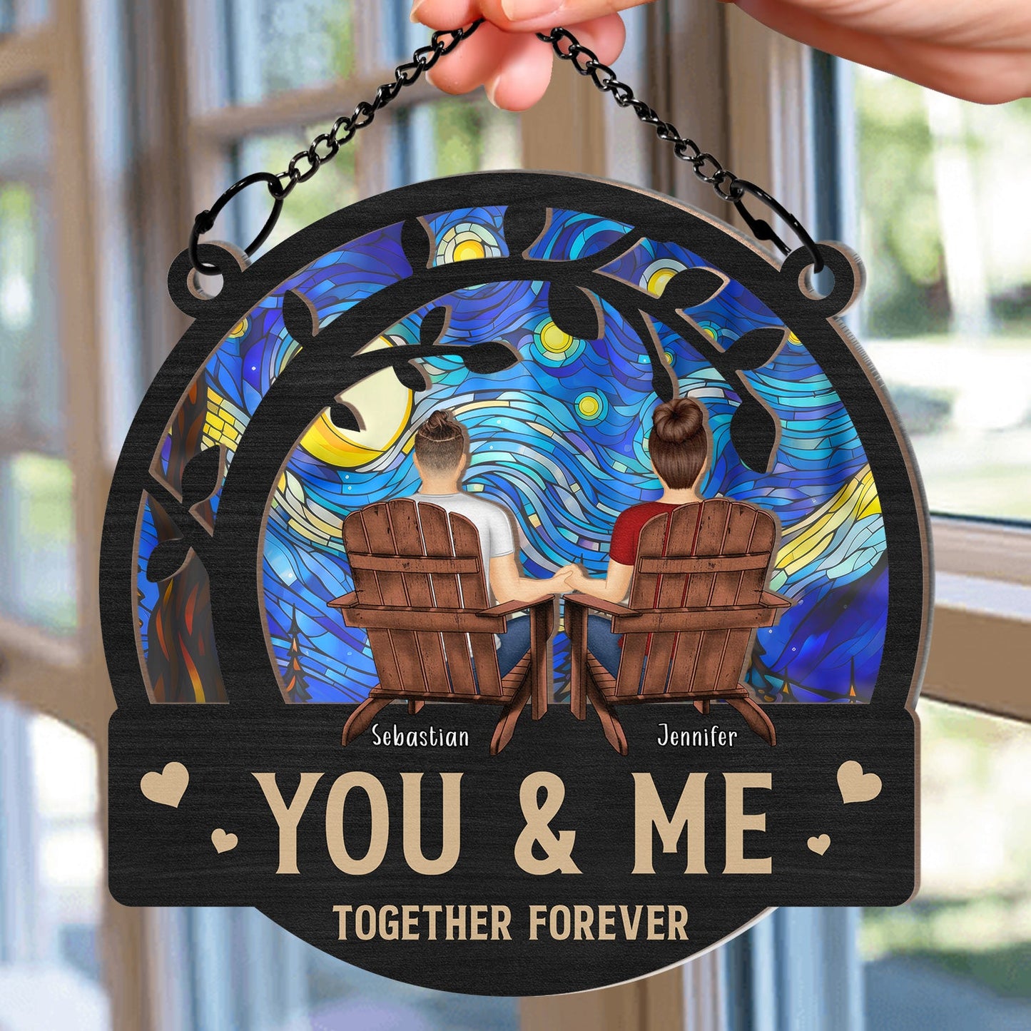 Custom 'You & Me We Got This' Suncatcher Ornament for Couples