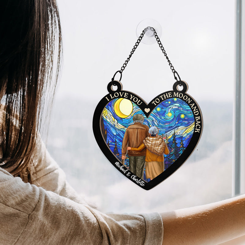 Heartfelt Personalized 'First Kiss Till Last Breath' Couples Suncatcher Ornament