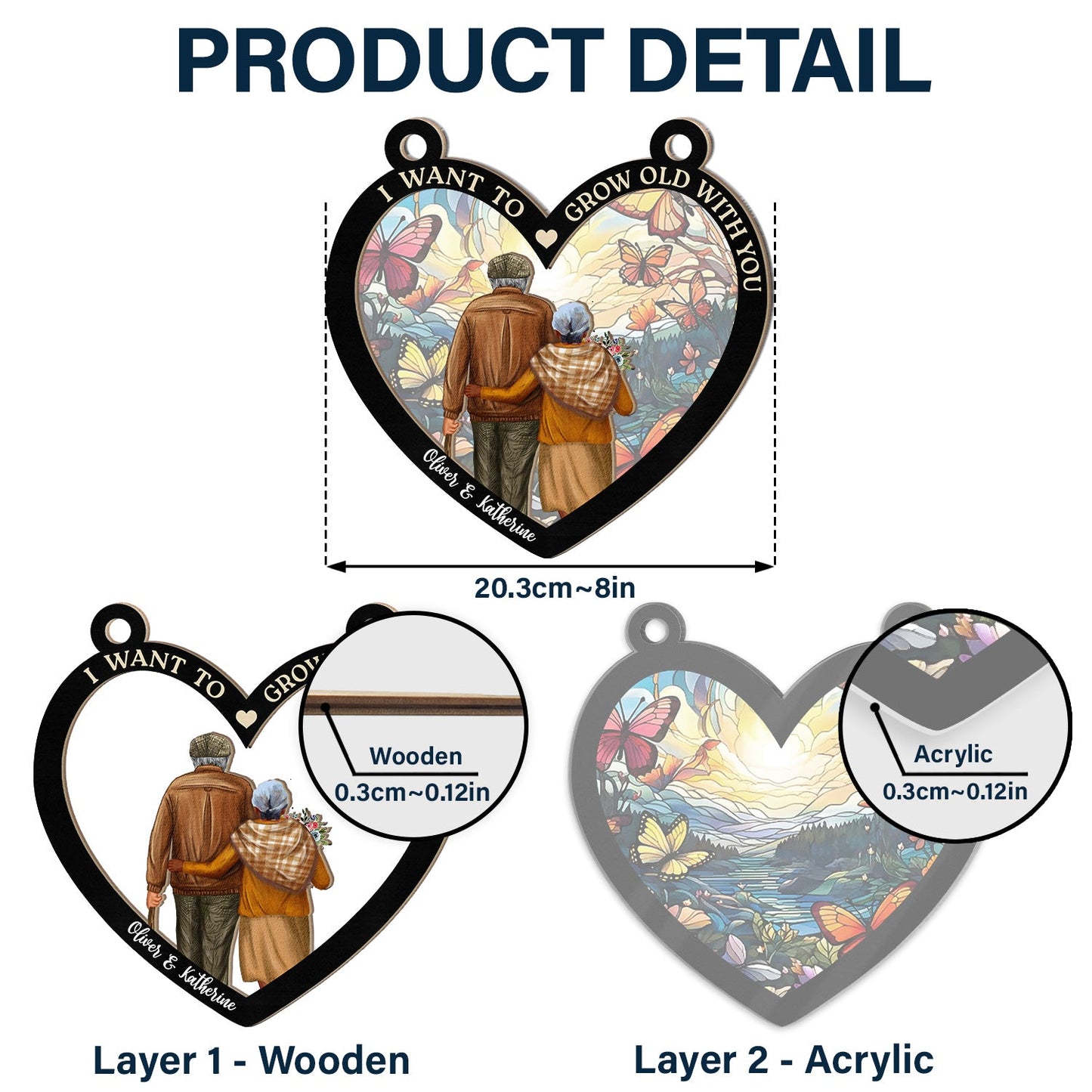 Heartfelt Personalized 'First Kiss Till Last Breath' Couples Suncatcher Ornament