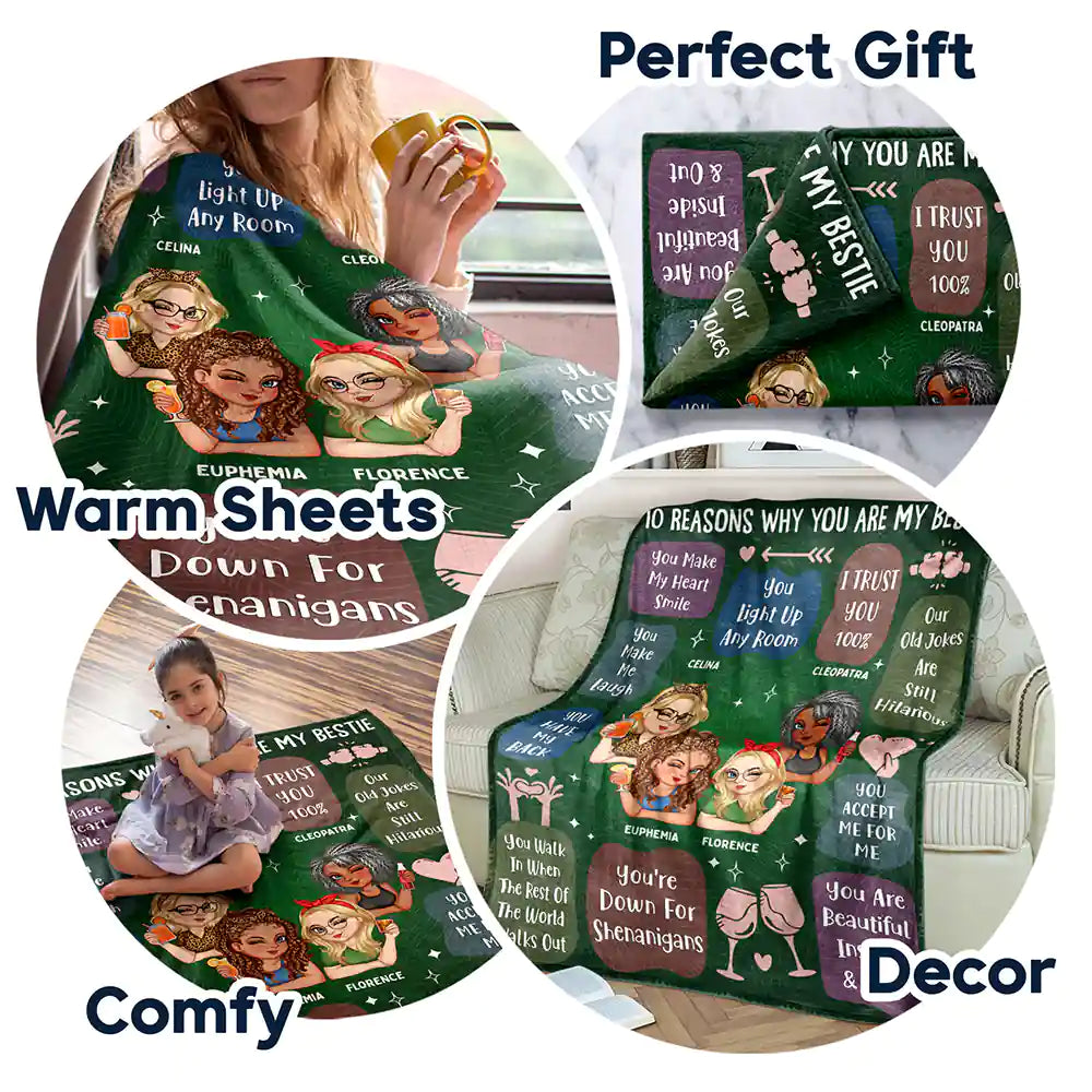 10 Reasons Why You Are My Bestie - Personalized Blanket