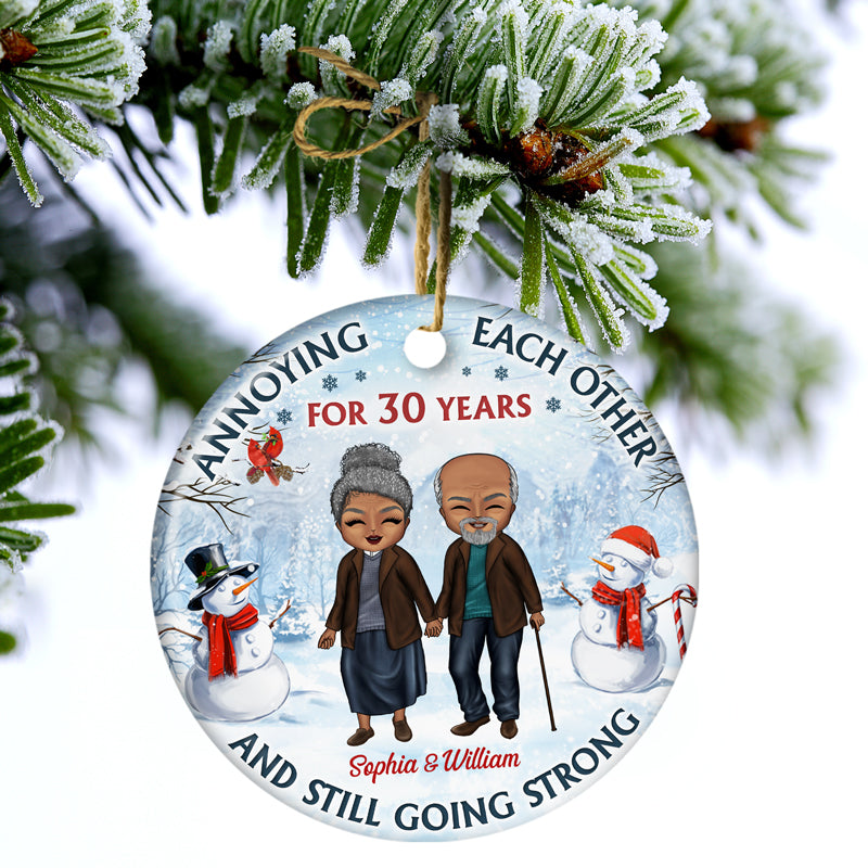 Custom Ceramic Ornament: Funny 'Annoying Each Other' Anniversary Gift for Couples