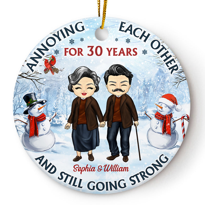 Custom Ceramic Ornament: Funny 'Annoying Each Other' Anniversary Gift for Couples