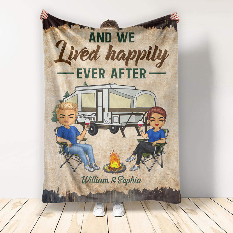Personalized 'Camping Partners For Life' Blanket for Husband & Wife