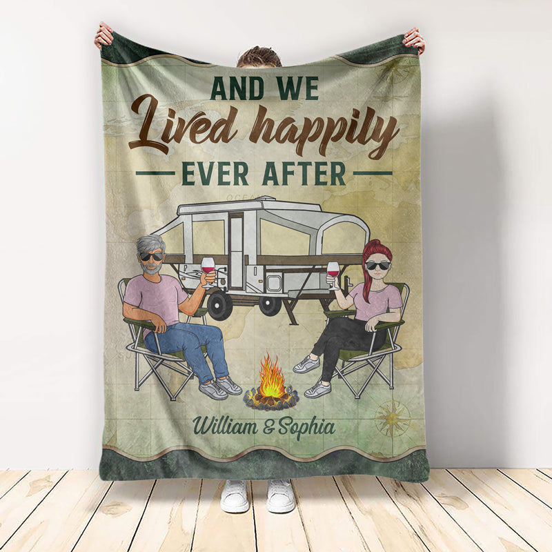 Heartfelt Personalized 'Camping Partners For Life' Blanket for Couples