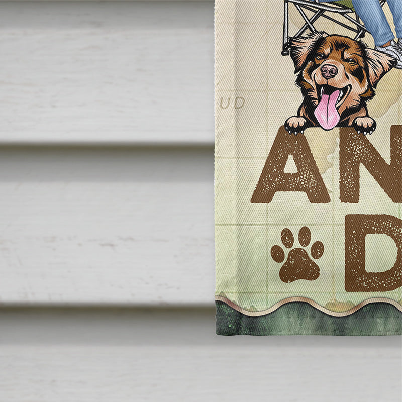 Personalized 'You & Me & The Dogs' Camping Garden Flag for Couples