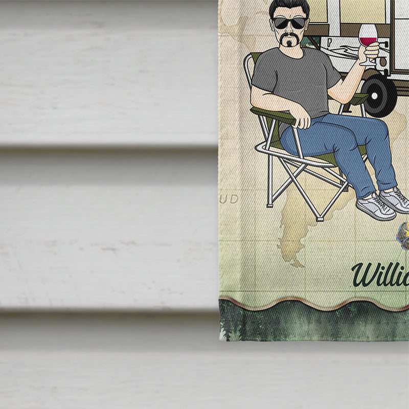 Personalized Couple Camping Garden Flag - "Making Memories One Campsite At A Time"