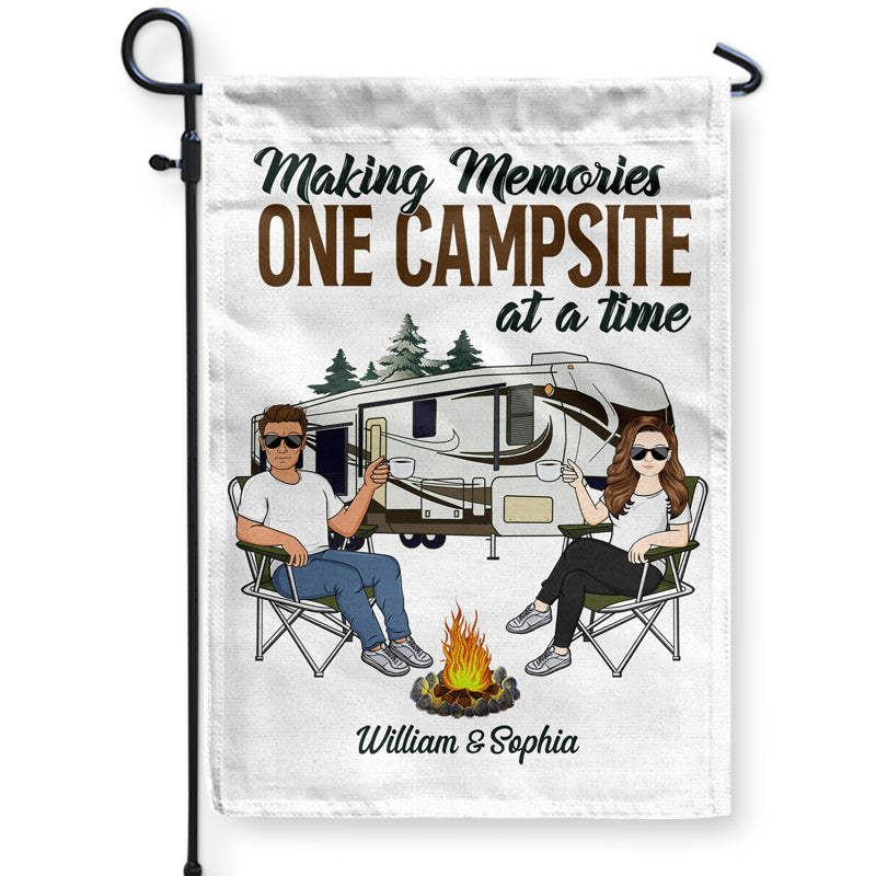 Personalized Couple Camping Garden Flag - "Making Memories One Campsite At A Time"