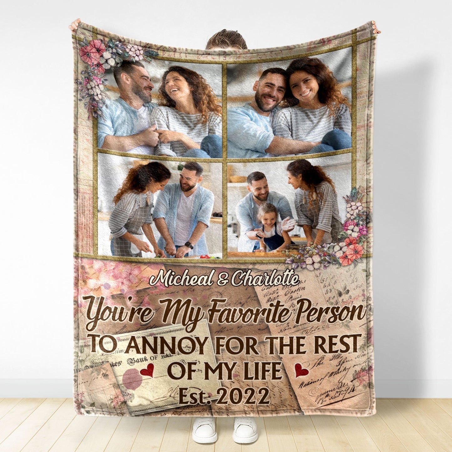 “Together Since” - Personalized Customized couple photo blanket