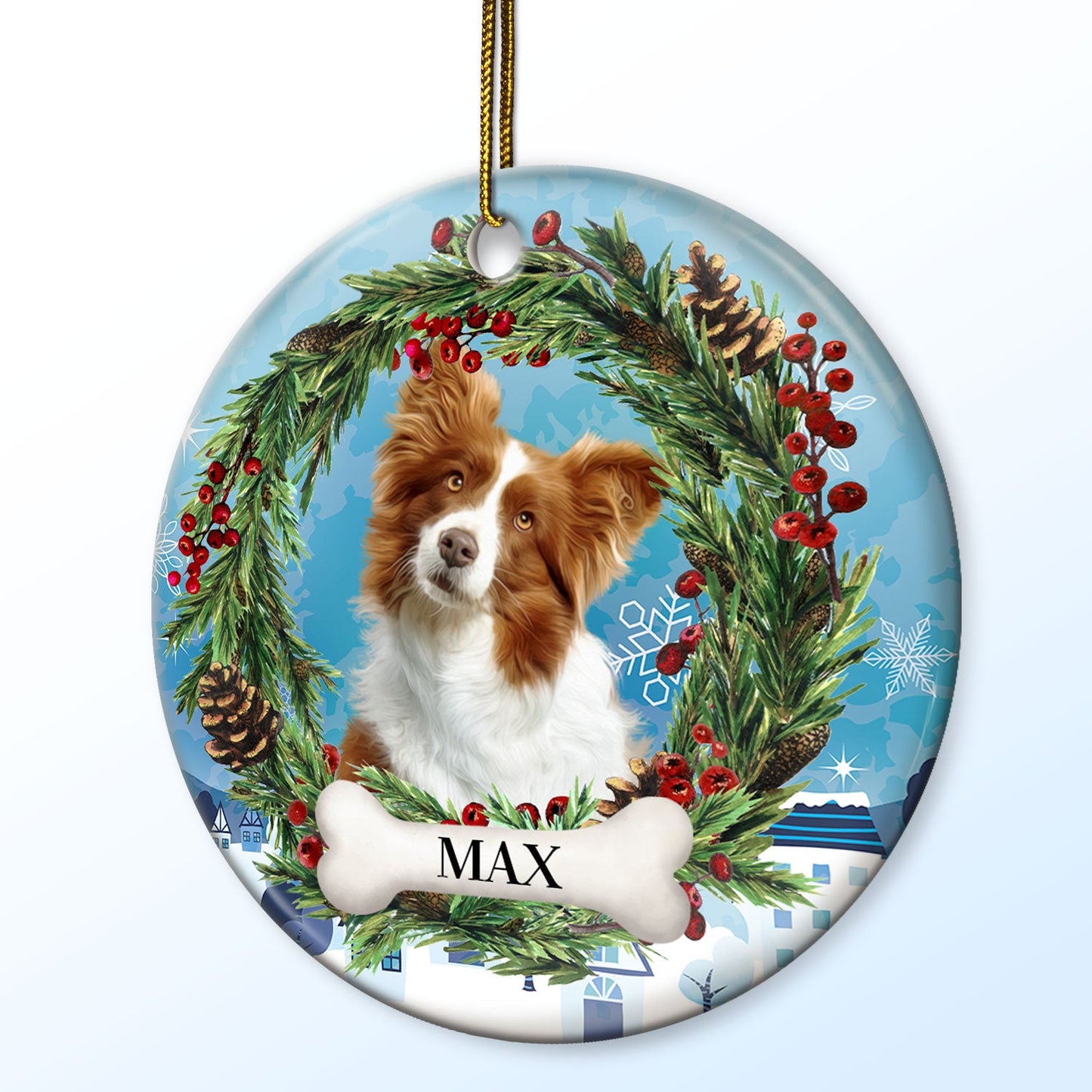 Personalized Pet Photo Ceramic Ornament - Christmas Keepsake for Pet Lovers
