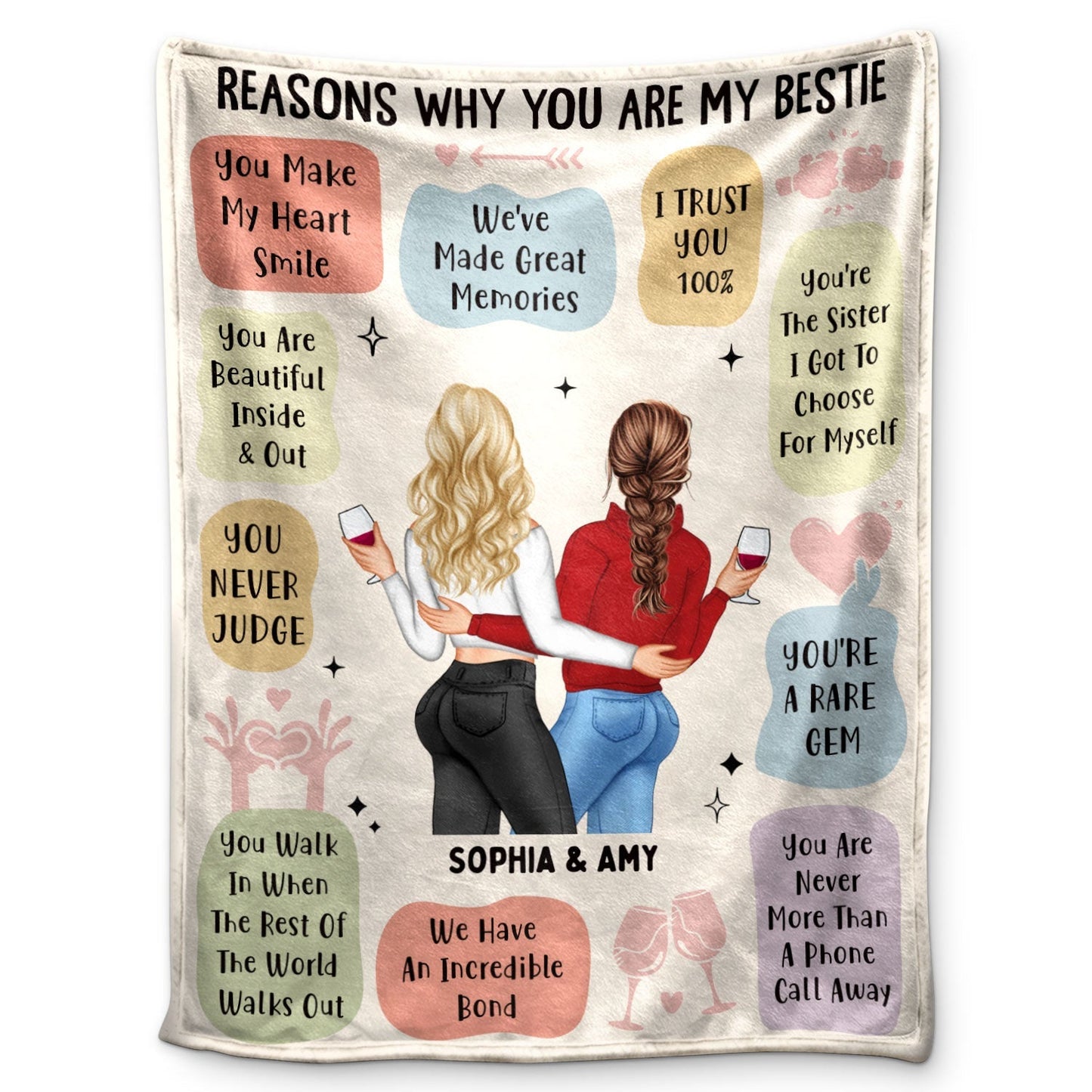 Reasons Why You Are My Bestie - Personalized Blanket - Holiday, Birthday, Loving Gift For Friends, Colleagues