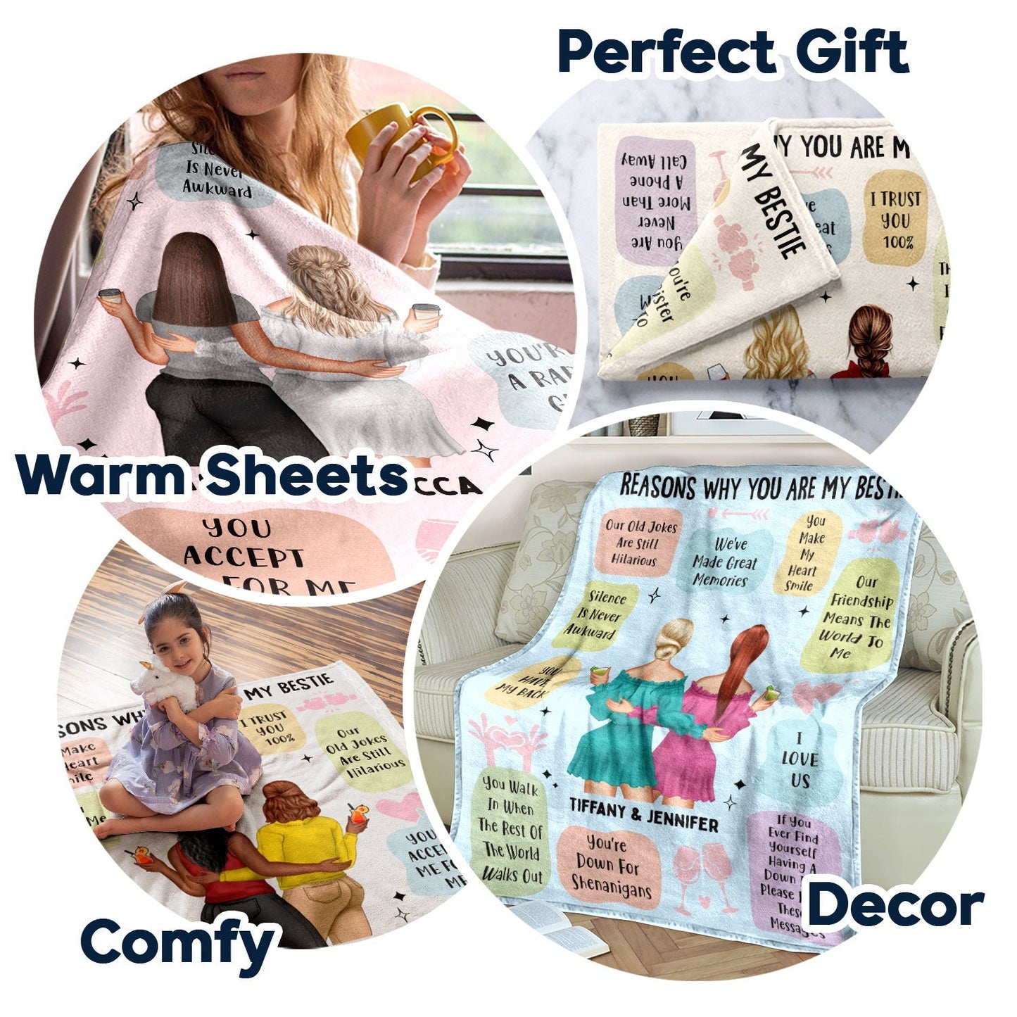 Reasons Why You Are My Bestie - Personalized Blanket - Holiday, Birthday, Loving Gift For Friends, Colleagues