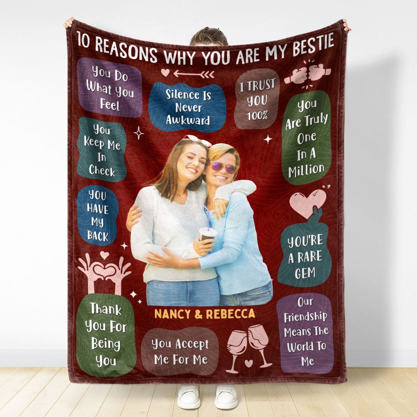 10 Reasons Why You Are My Bestie -Personalized Custom Photo  Blanket