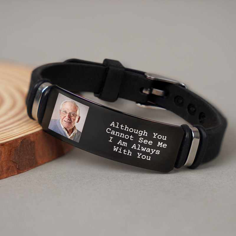Heartfelt Photo Bracelet: Personalized Memorial For Loved One Keepsake | 'I'll Carry You'
