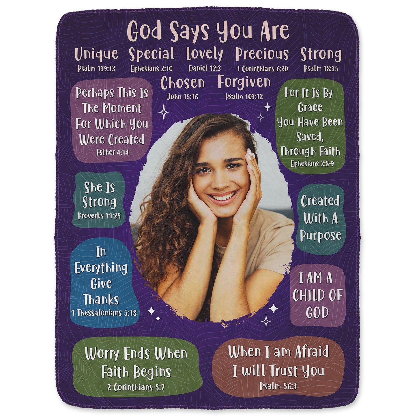 Personalized 'God Says You Are' Photo Blanket - Custom Inspirational Gift for Her