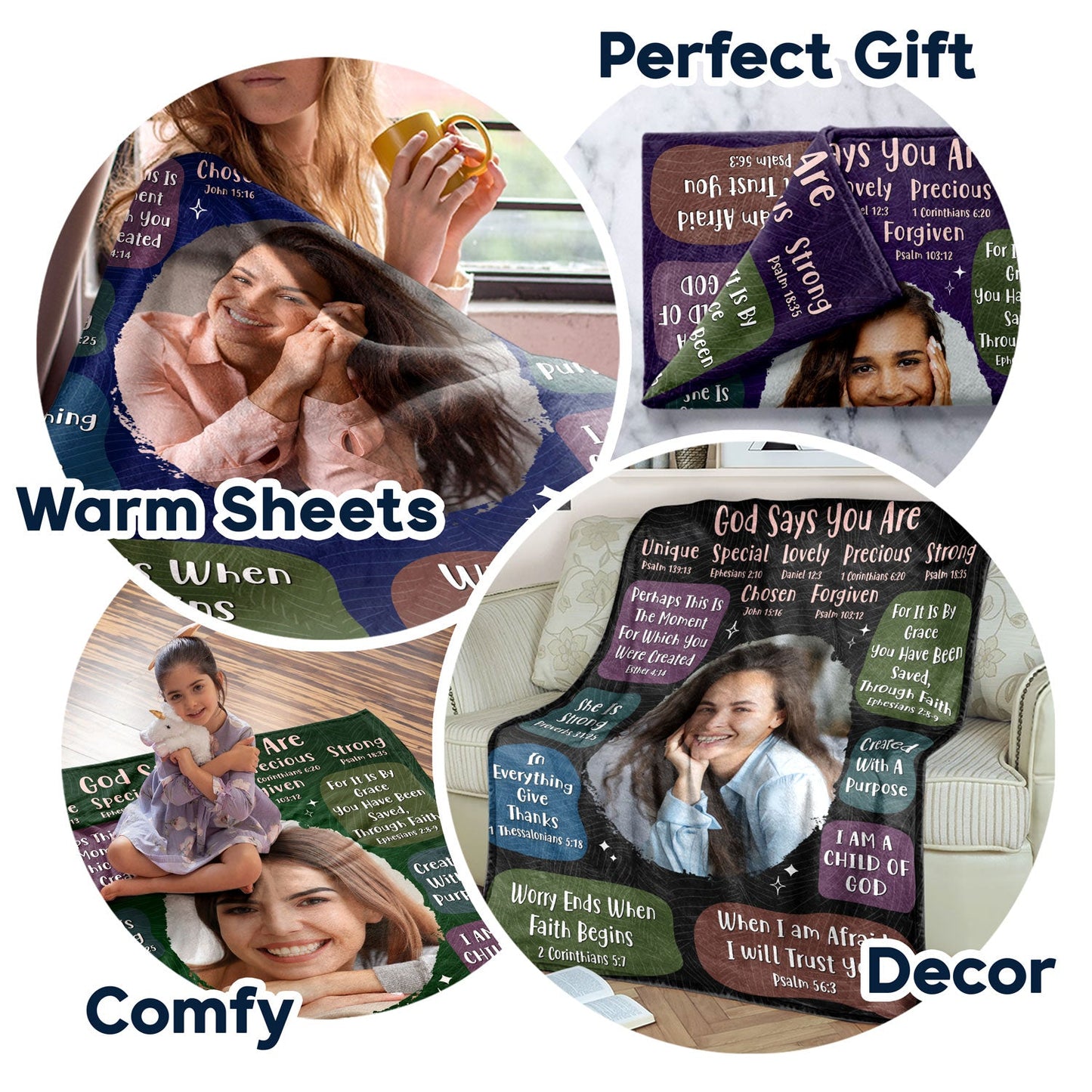 Personalized 'God Says You Are' Photo Blanket - Custom Inspirational Gift for Her