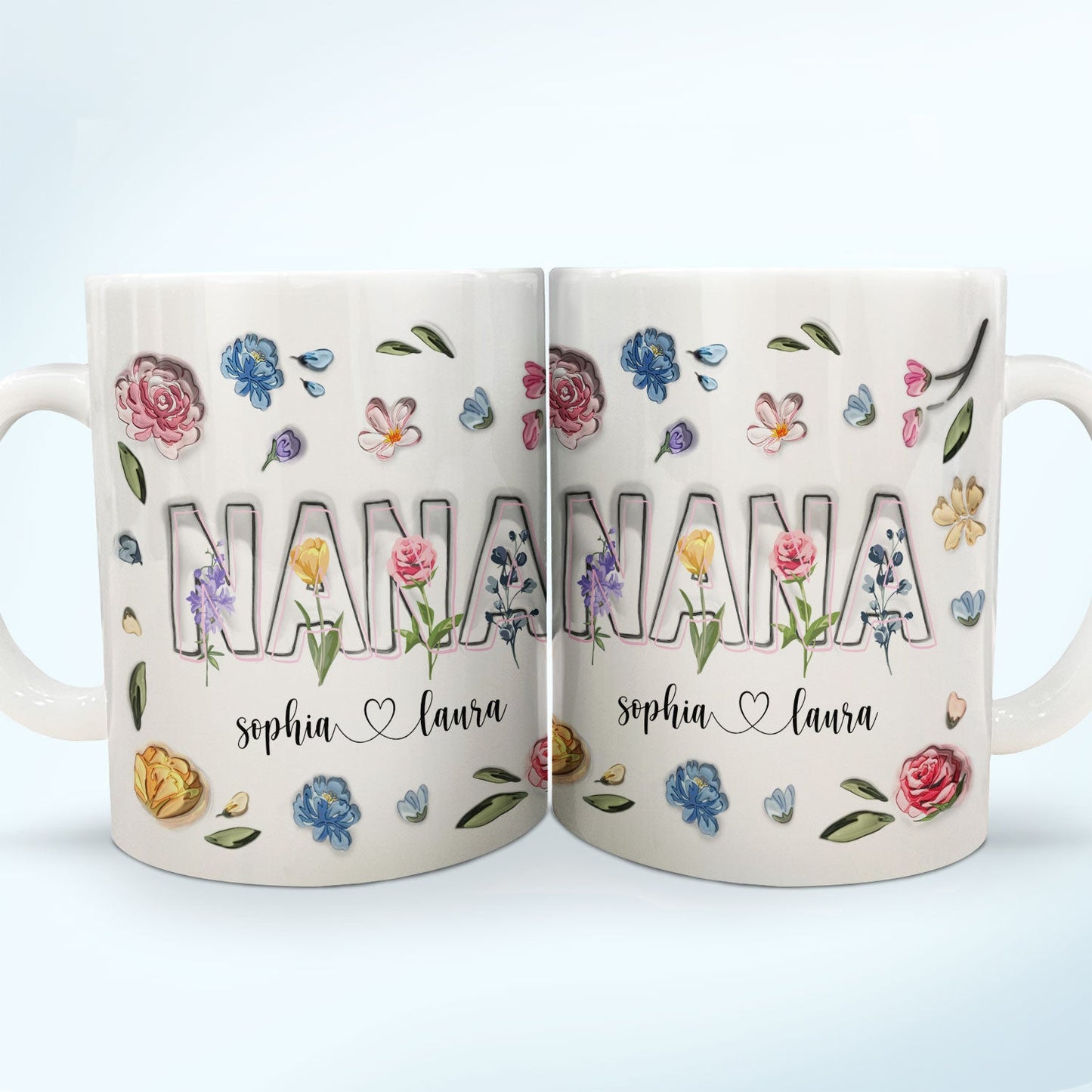 Personalized Floral NANA Mug - Heartfelt Gift for Grandma from Kids