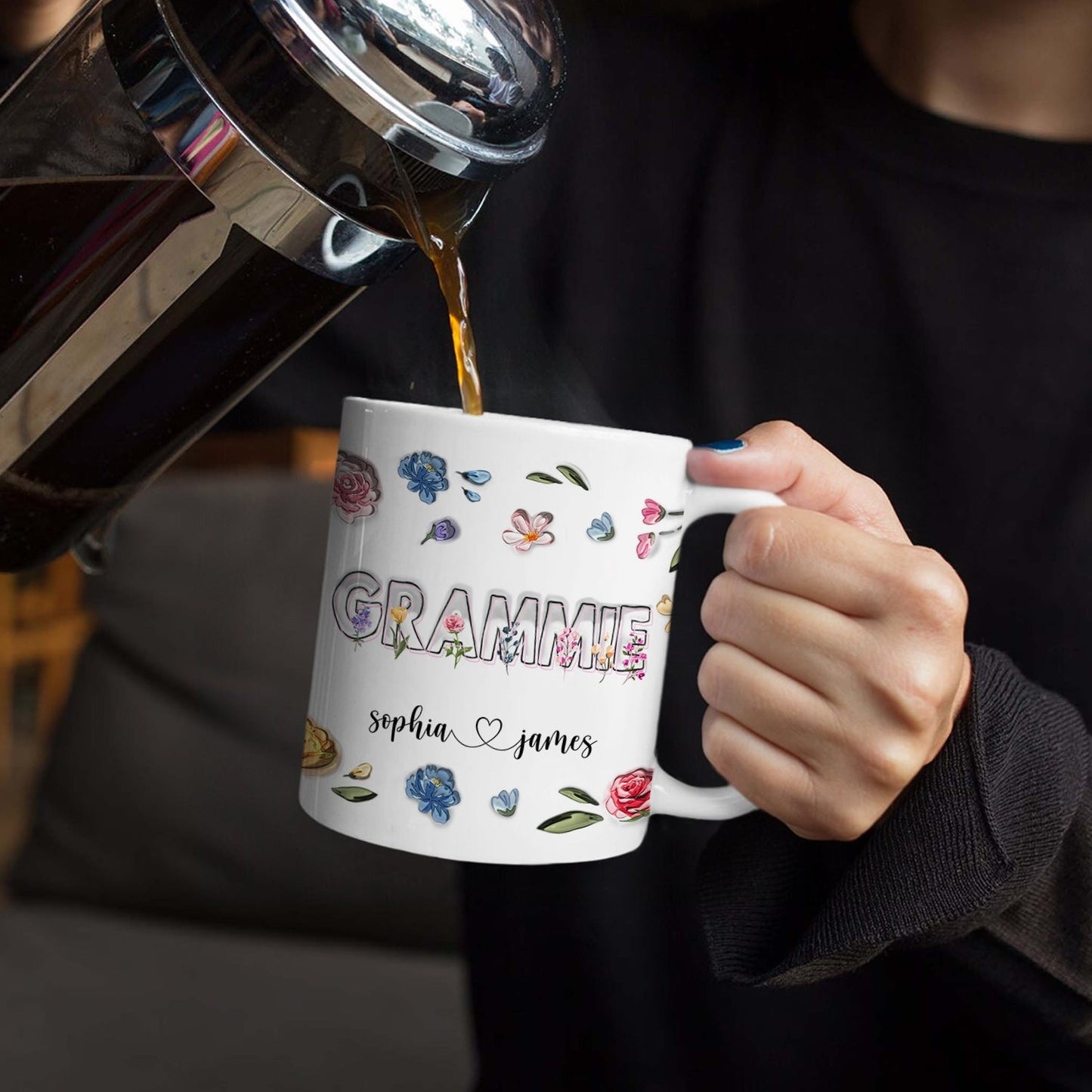 Personalized Floral NANA Mug - Heartfelt Gift for Grandma from Kids