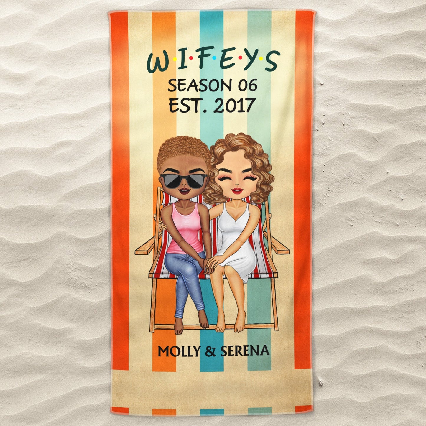 Personalized 'Hubby & Wifey Season' Beach Towel - Custom Anniversary Gift