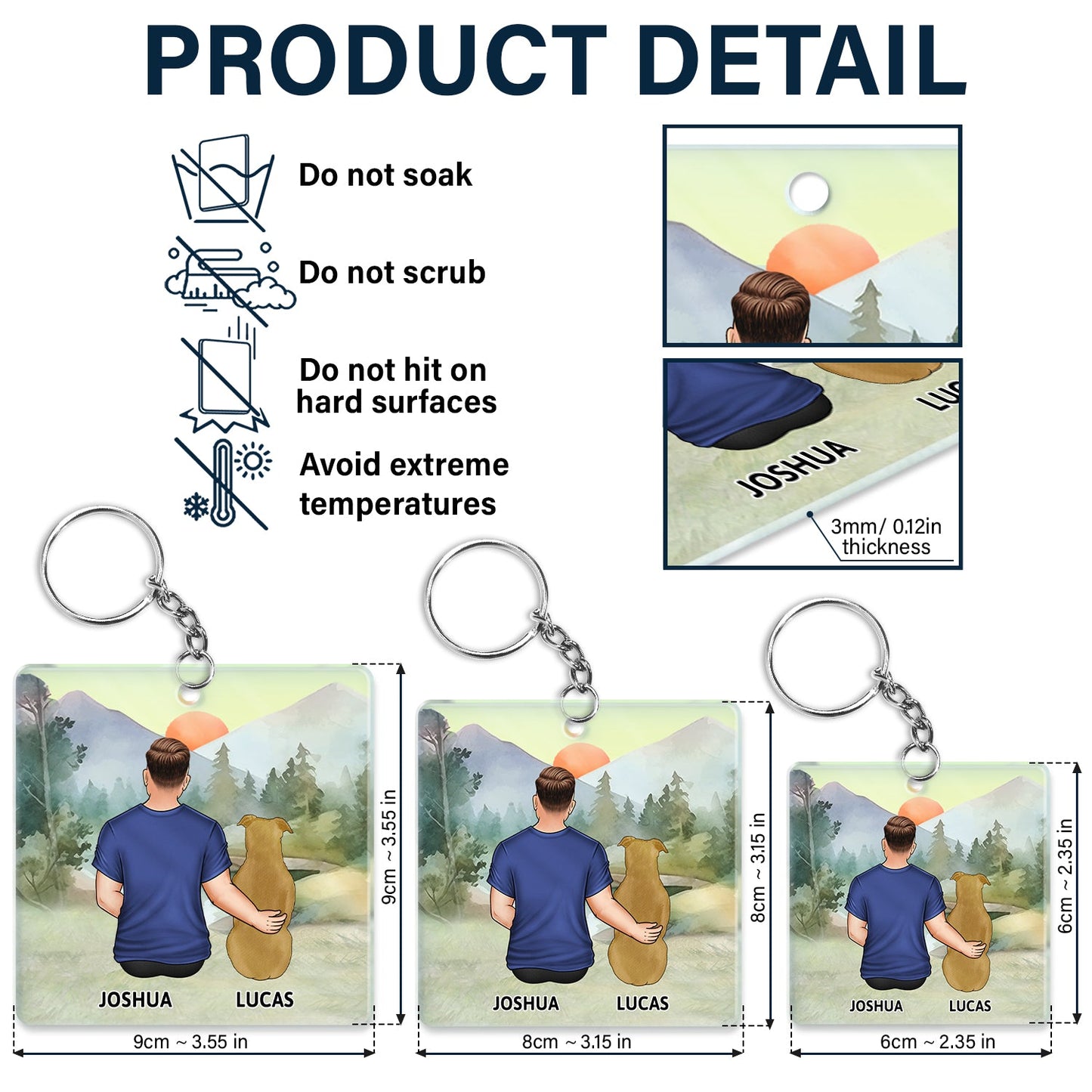 Personalized "A Bond That Can't Be Broken" Girl & Dog Keychain Gift