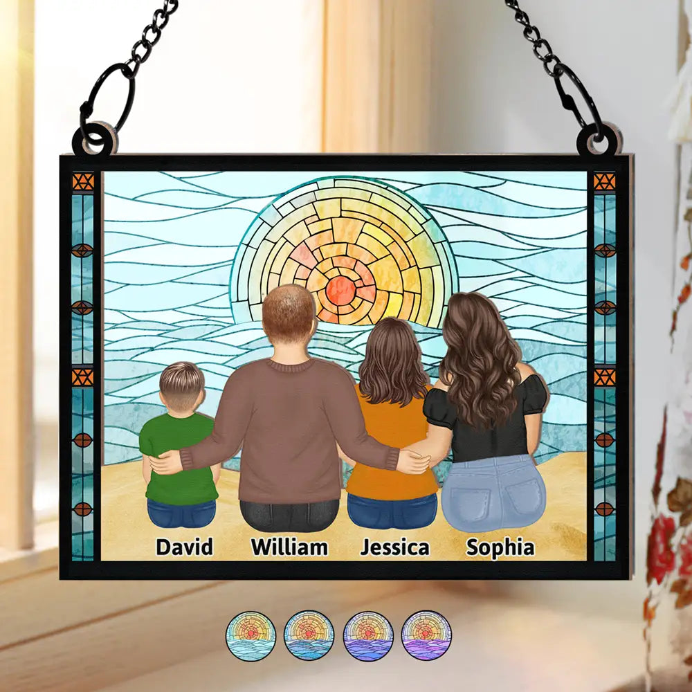 Custom Grandpa & Grandkids Suncatcher - 'I'm Always With You' Heartfelt Keepsake