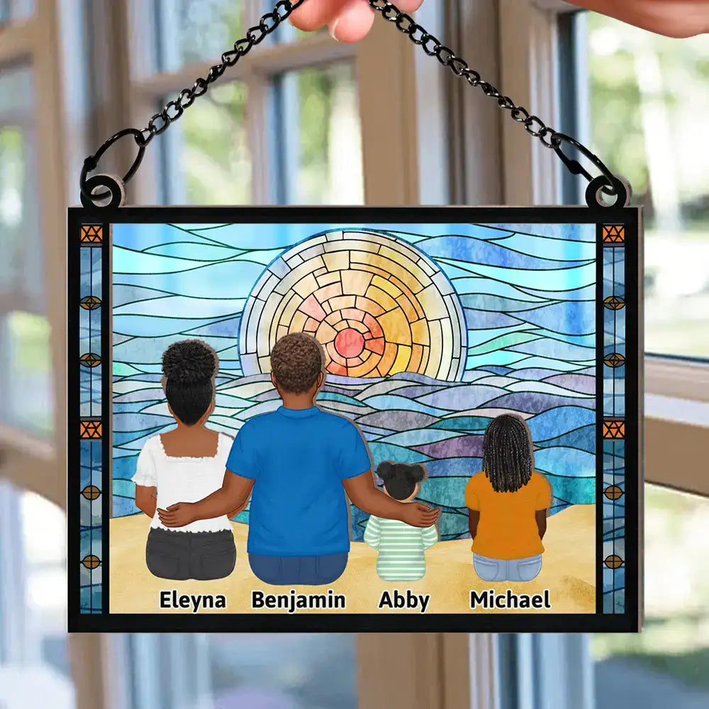 Custom Grandpa & Grandkids Suncatcher - 'I'm Always With You' Heartfelt Keepsake