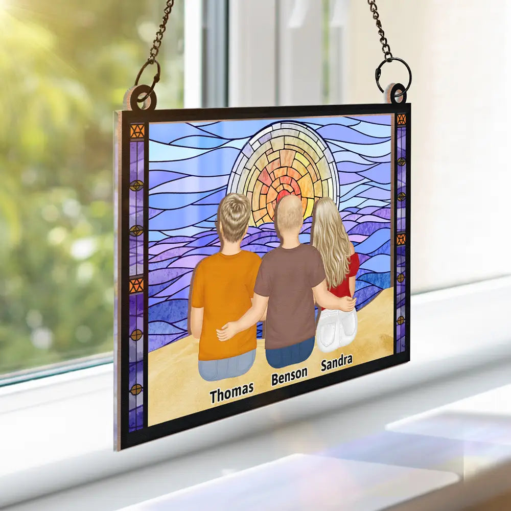 Custom Grandpa & Grandkids Suncatcher - 'I'm Always With You' Heartfelt Keepsake