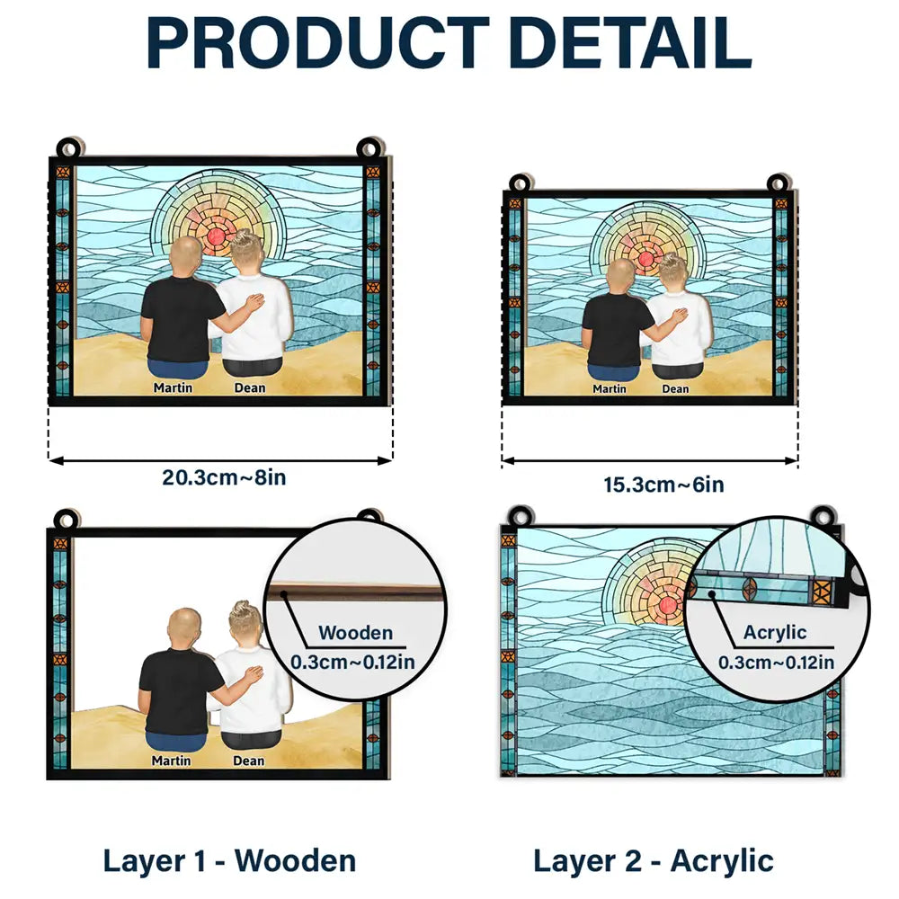 Custom Grandpa & Grandkids Suncatcher - 'I'm Always With You' Heartfelt Keepsake