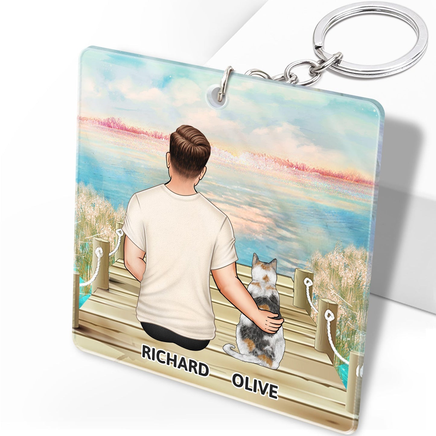 Custom 'A Bond That Can't Be Broken' Cat Lover Acrylic Keychain for Her