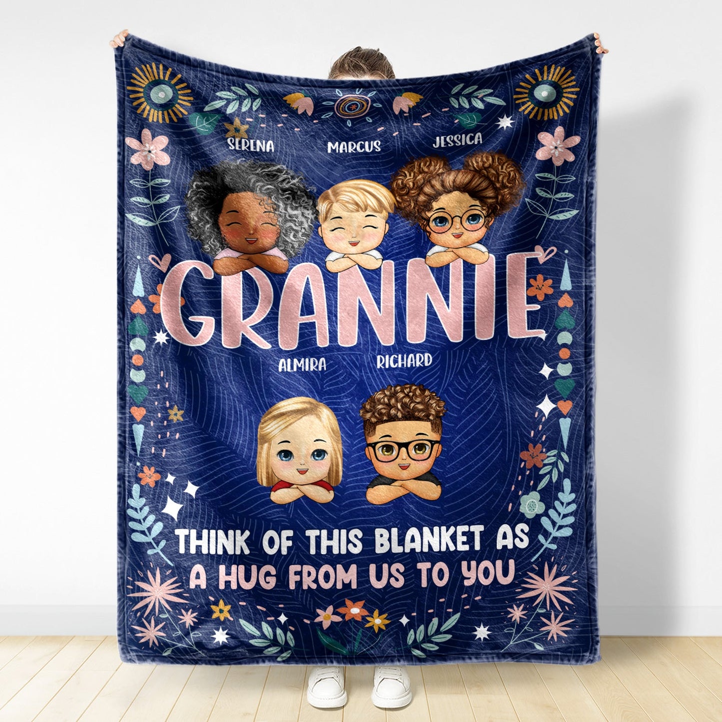 Heartfelt Personalized Blanket for Grandma: A Hug From Us To You