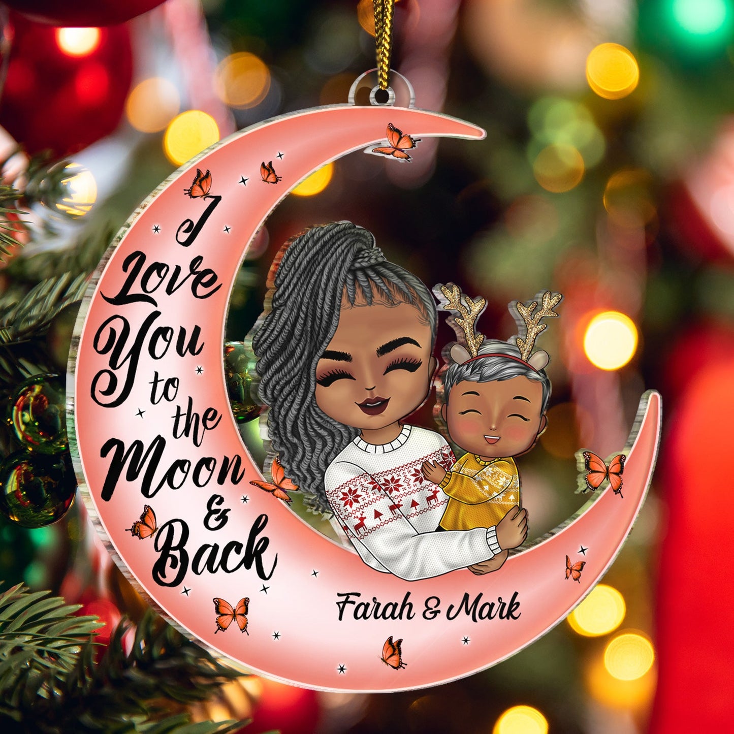 Personalized 'Love You To The Moon & Back' Christmas Ornament for Grandparents