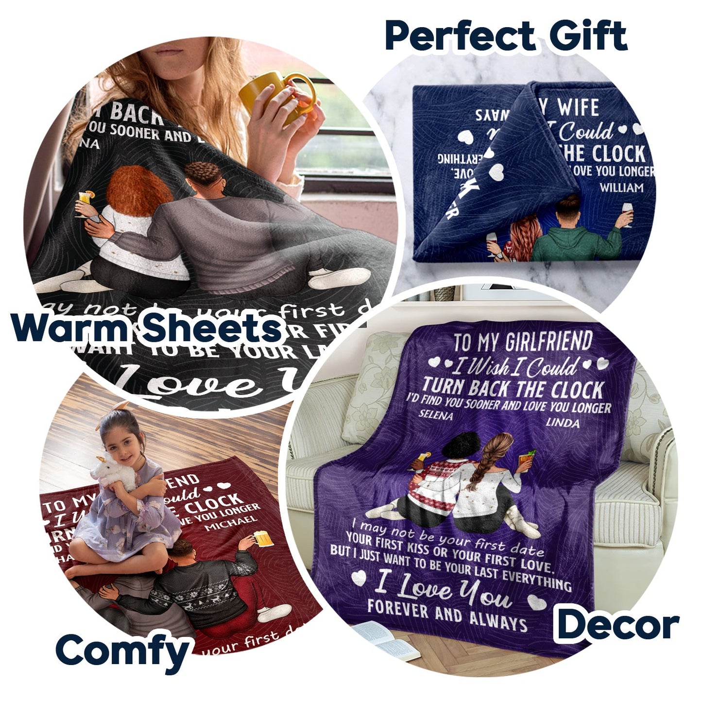 Personalized "Turn Back The Clock" Blanket for Couples & Anniversaries