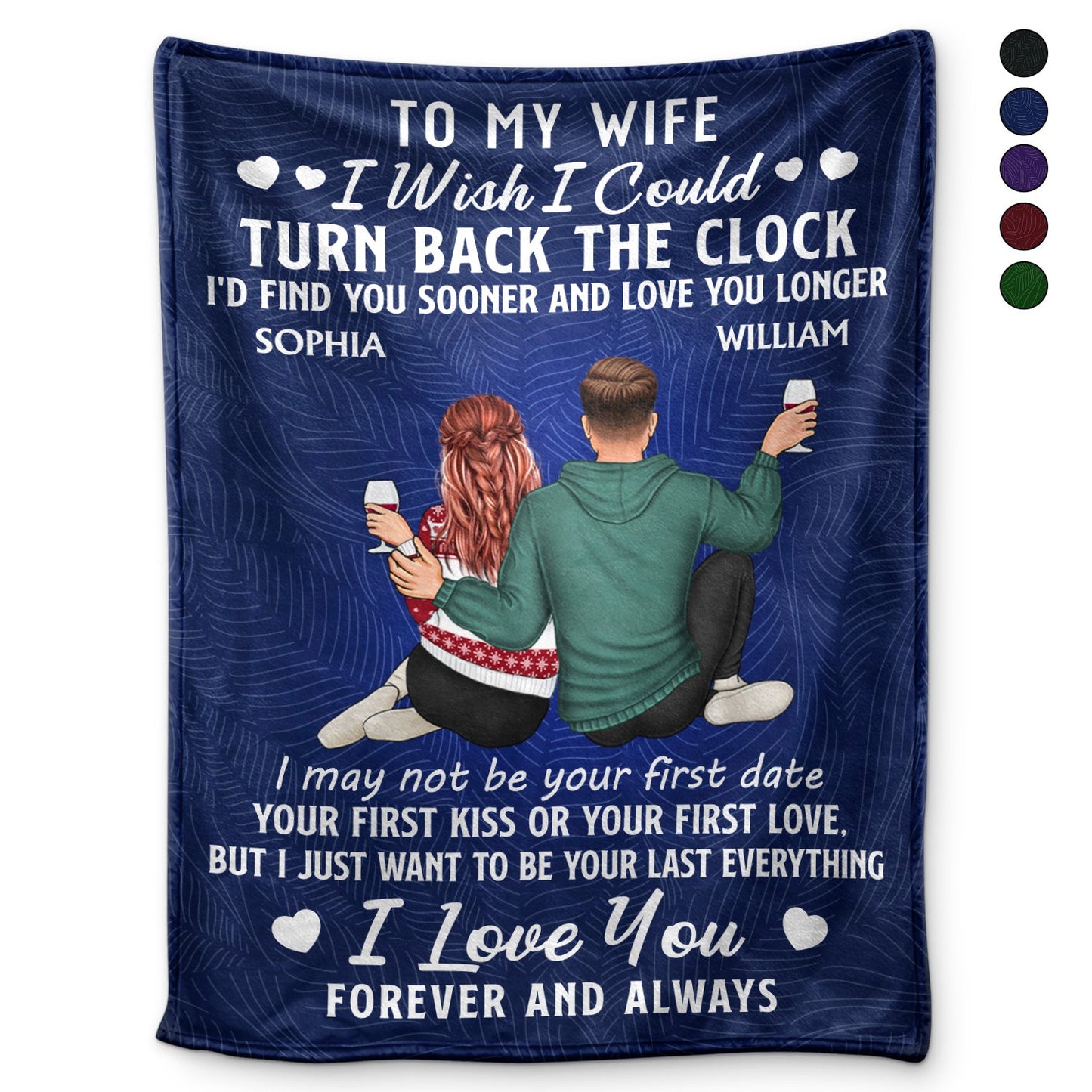 Personalized "Turn Back The Clock" Blanket for Couples & Anniversaries