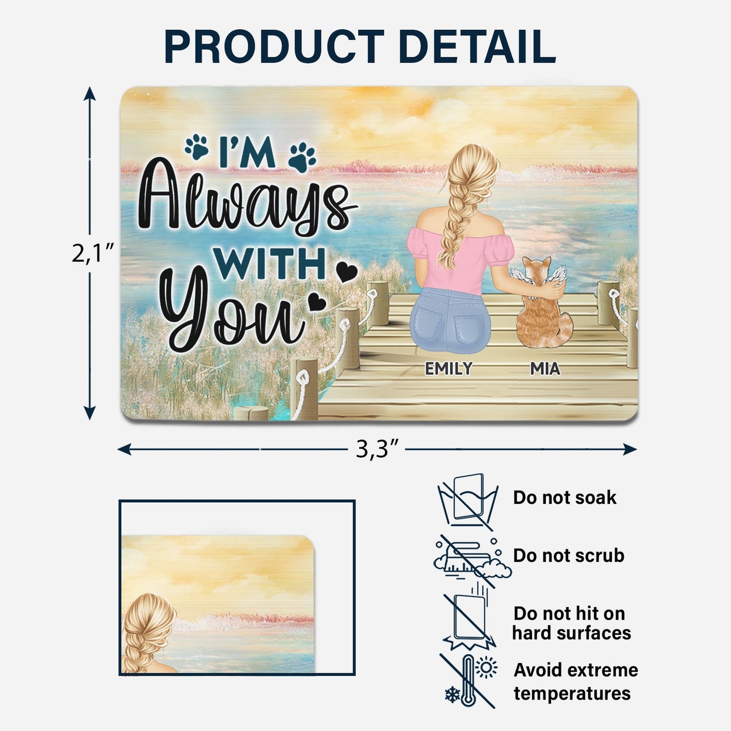 Personalized Cat Lover Wallet Card: 'A Bond That Can't Be Broken' Keepsake Gift