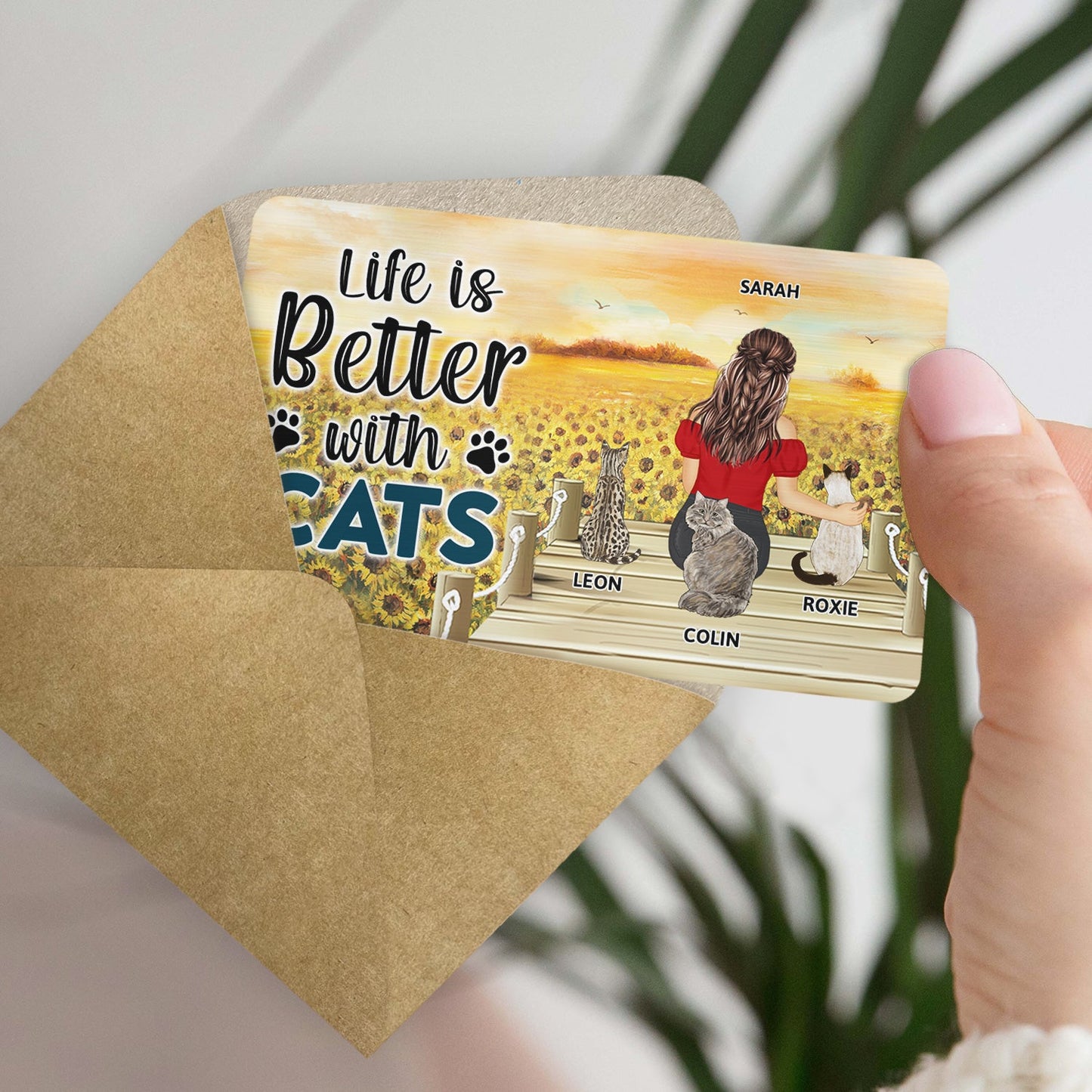 Personalized Cat Lover Wallet Card: 'A Bond That Can't Be Broken' Keepsake Gift
