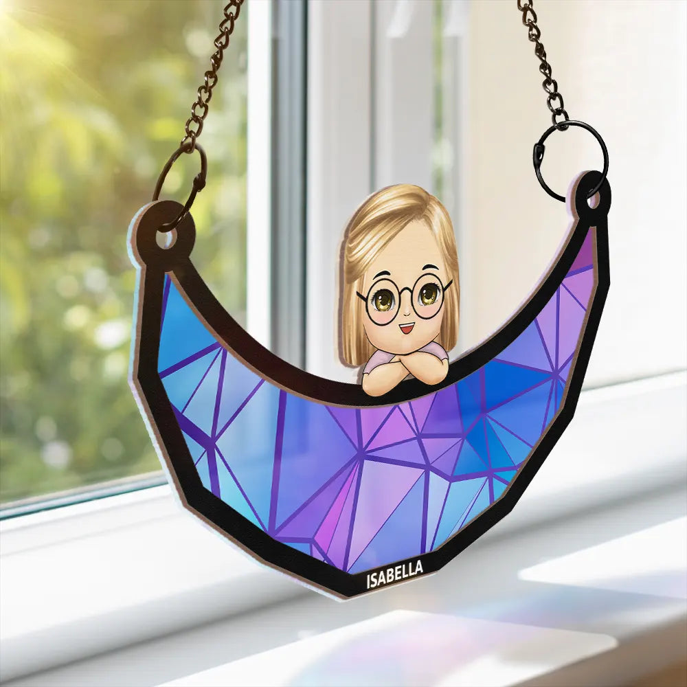 Heartfelt Personalized 'Love You To The Moon' Suncatcher for Dad & Grandpa