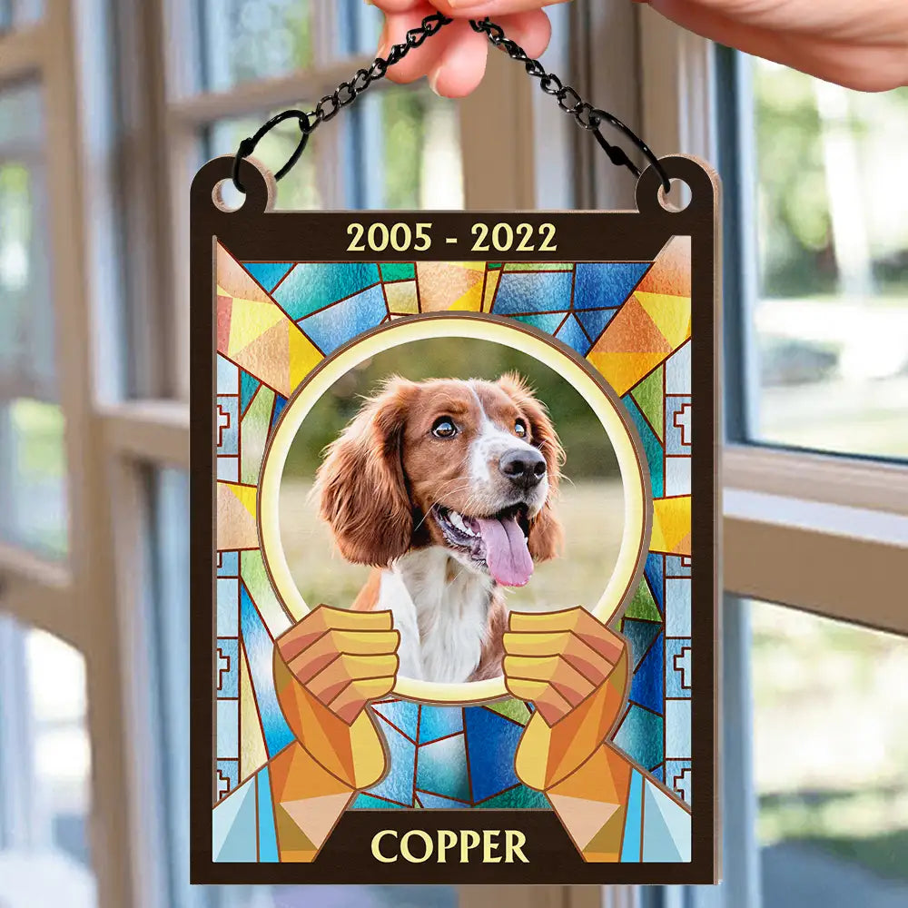 Personalized Dog Memorial For Loved One Suncatcher - Custom Photo 'God Has You'