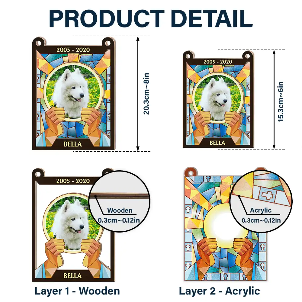 Personalized Dog Memorial For Loved One Suncatcher - Custom Photo 'God Has You'