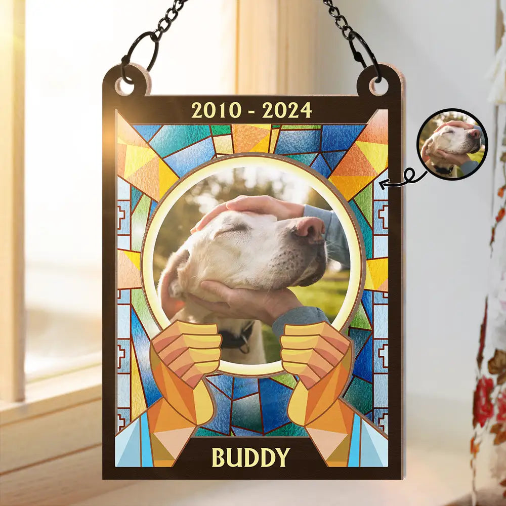 Personalized Dog Memorial For Loved One Suncatcher - Custom Photo 'God Has You'
