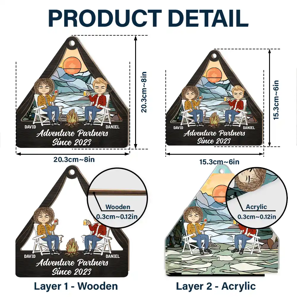 Custom 'Home Is Where We Park It' Suncatcher Ornament for Camping Couples