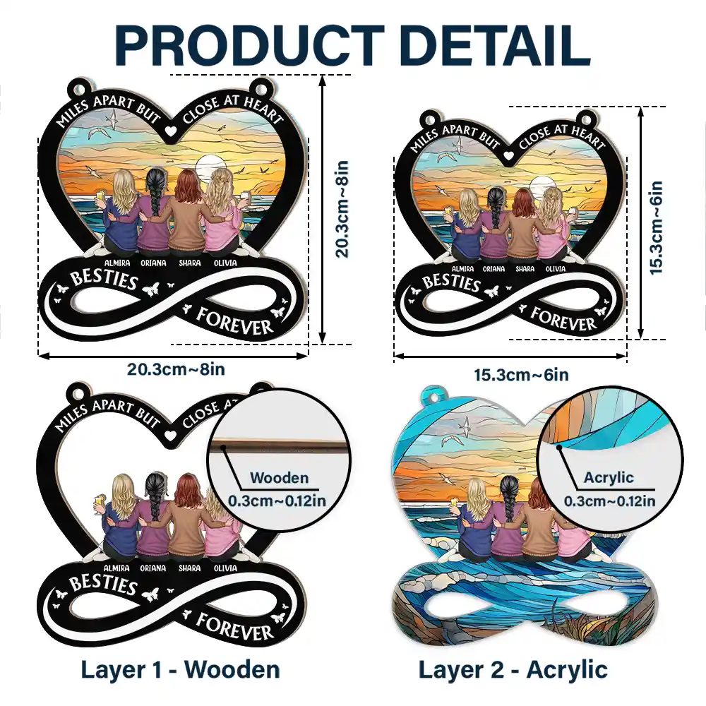 Personalized 'Best Friends Are The Sisters We Choose' Suncatcher Ornament