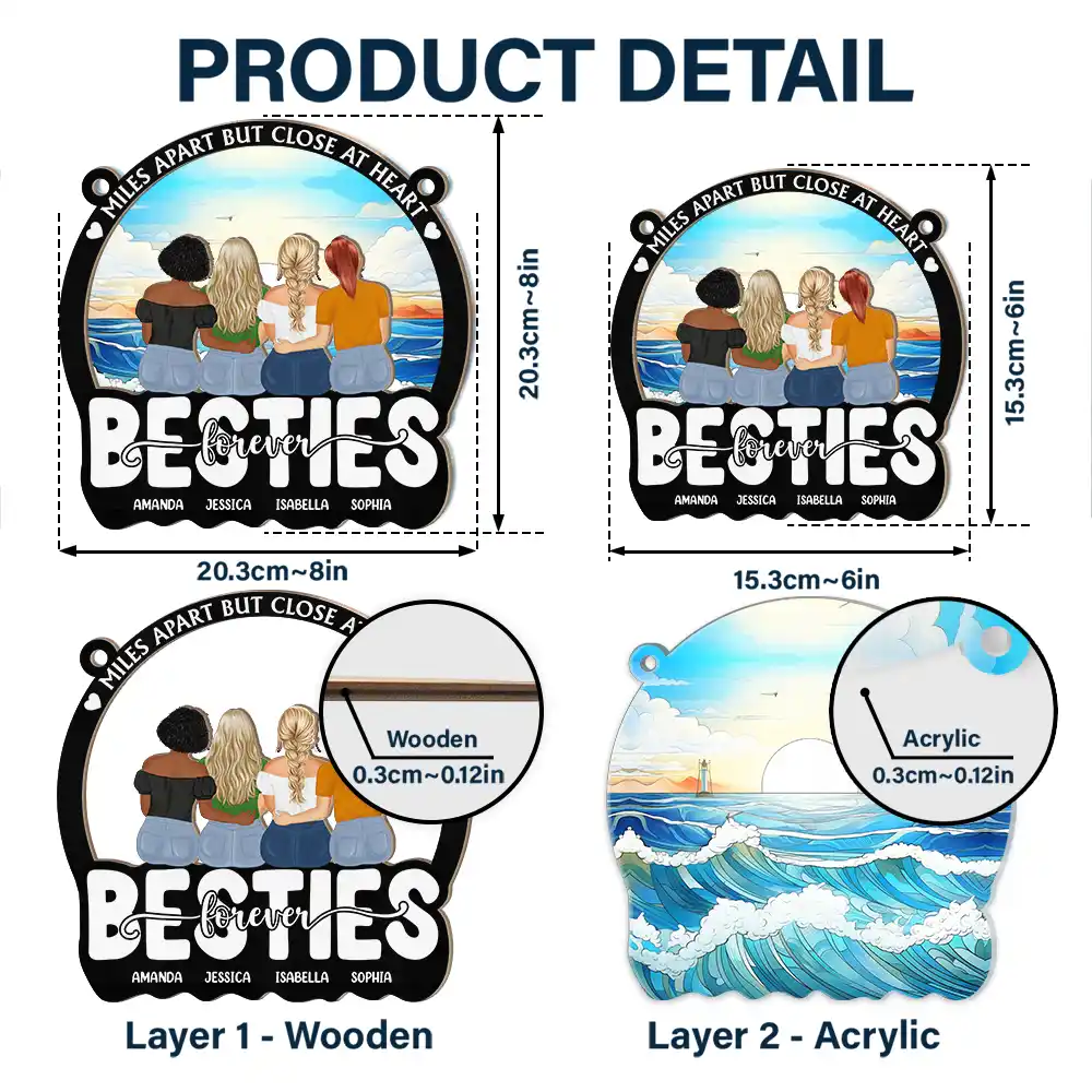 Personalized 'Not Sisters By Blood But Sisters By Heart' Suncatcher