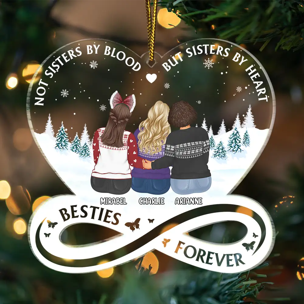 Personalized 'Sisters By Heart' Ornament for Best Friends - Christmas Gift