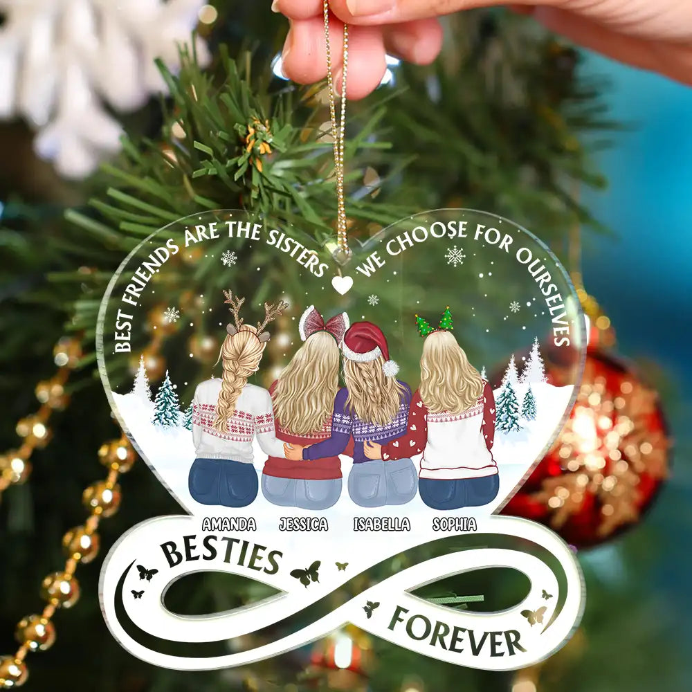 Personalized 'Sisters By Heart' Ornament for Best Friends - Christmas Gift