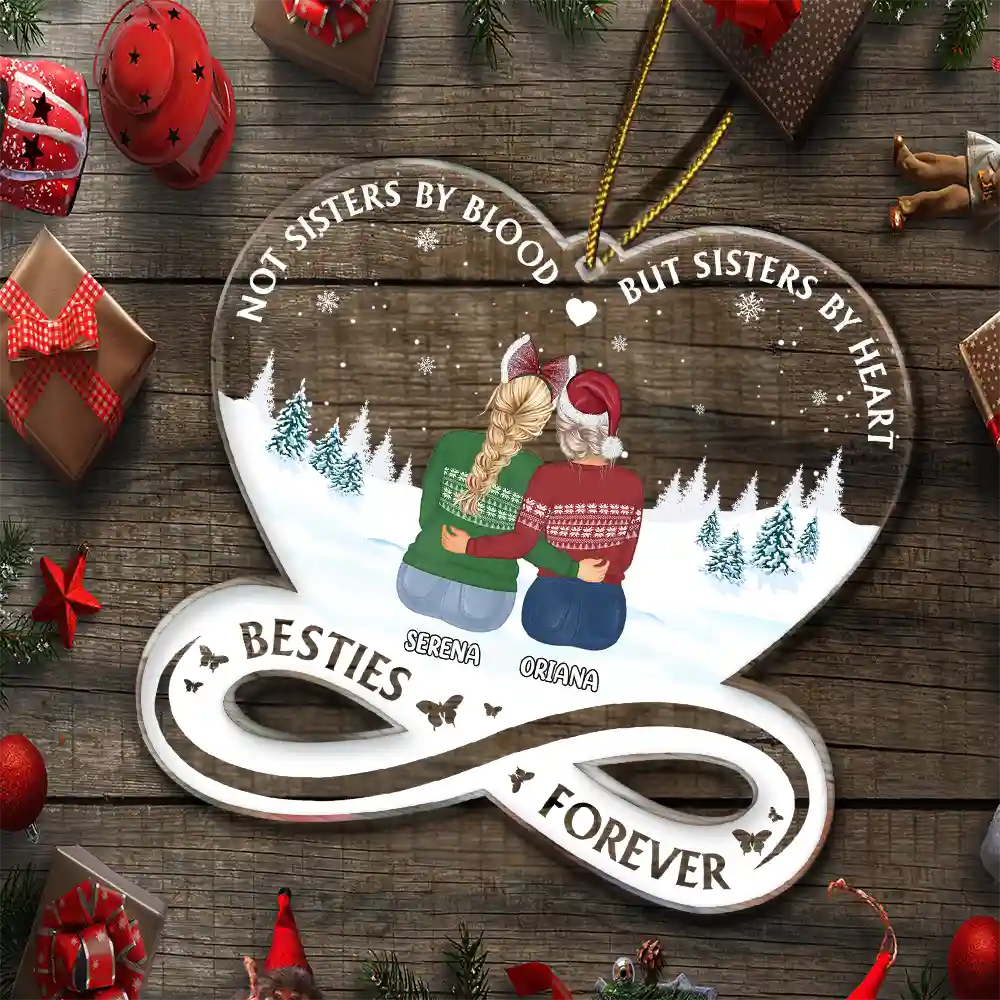 Personalized 'Sisters By Heart' Ornament for Best Friends - Christmas Gift