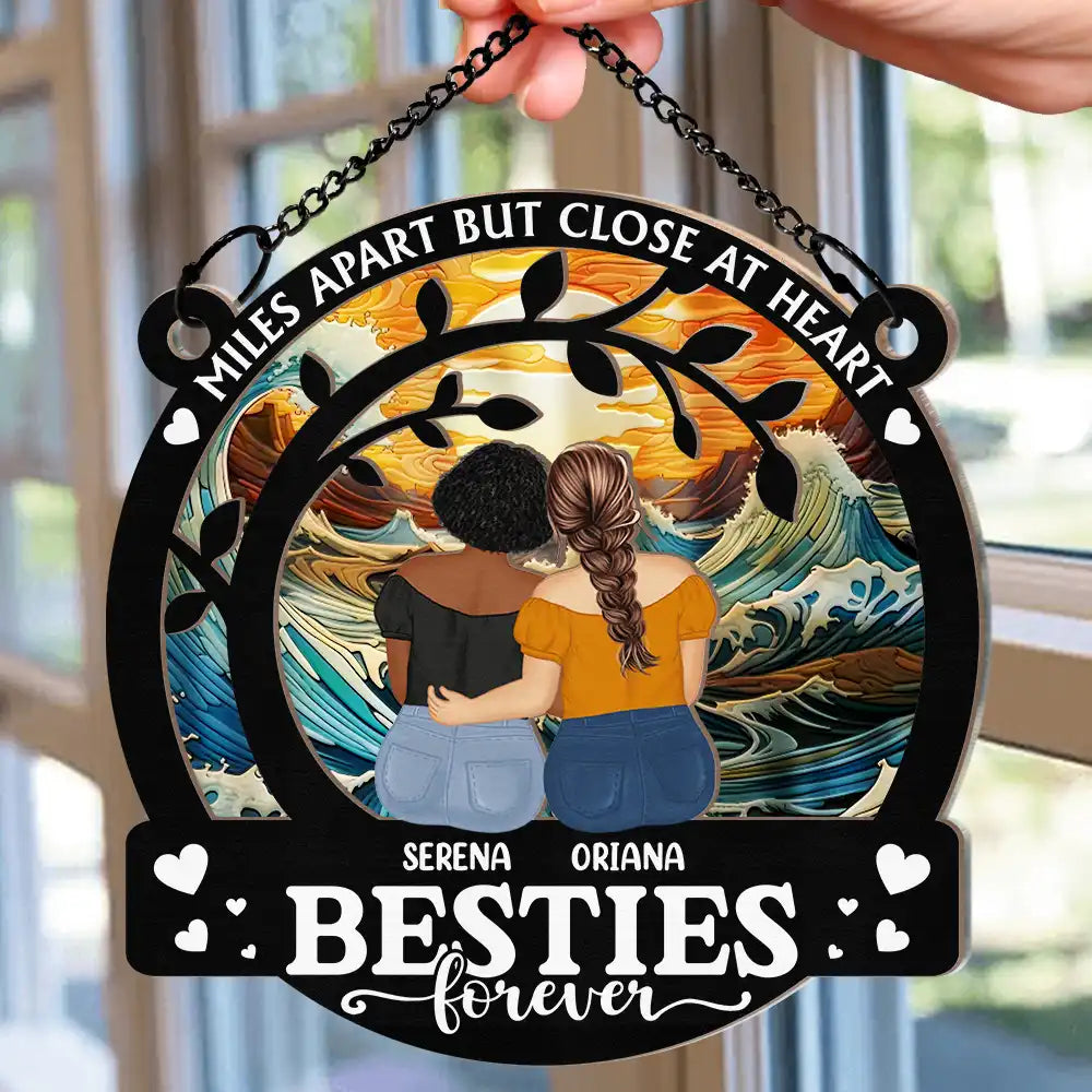 Personalized Sister Gift: 'Not Sisters By Blood But Sisters By Heart' Suncatcher