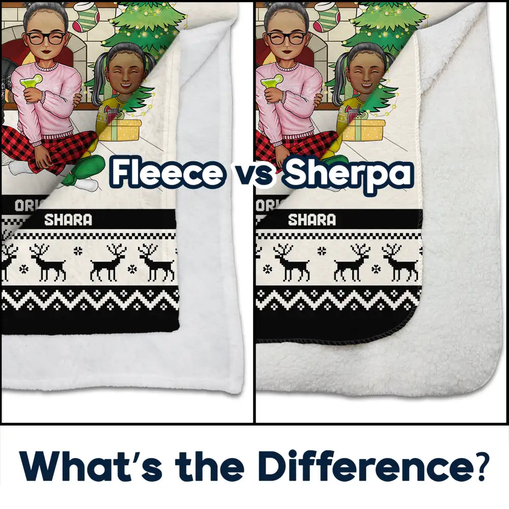 Family,Parents,Gift For Kids,Pet Lovers,Dog Lovers,Cat Lovers - Merry Christmas Family With Pets - Personalized Fleece Blanket, Sherpa Blanket