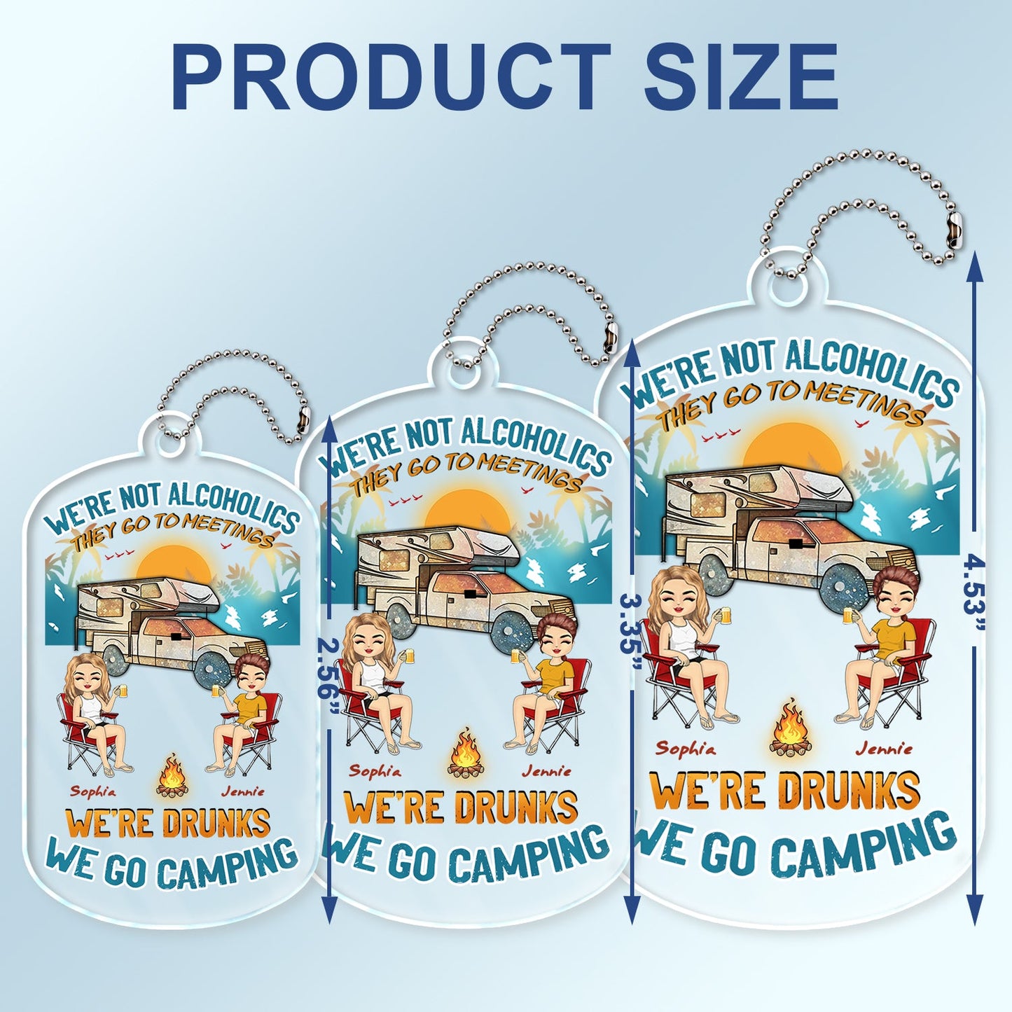 Personalized Funny Couple Camping Car Hanger Ornament "We're Drunks We Go Camping"