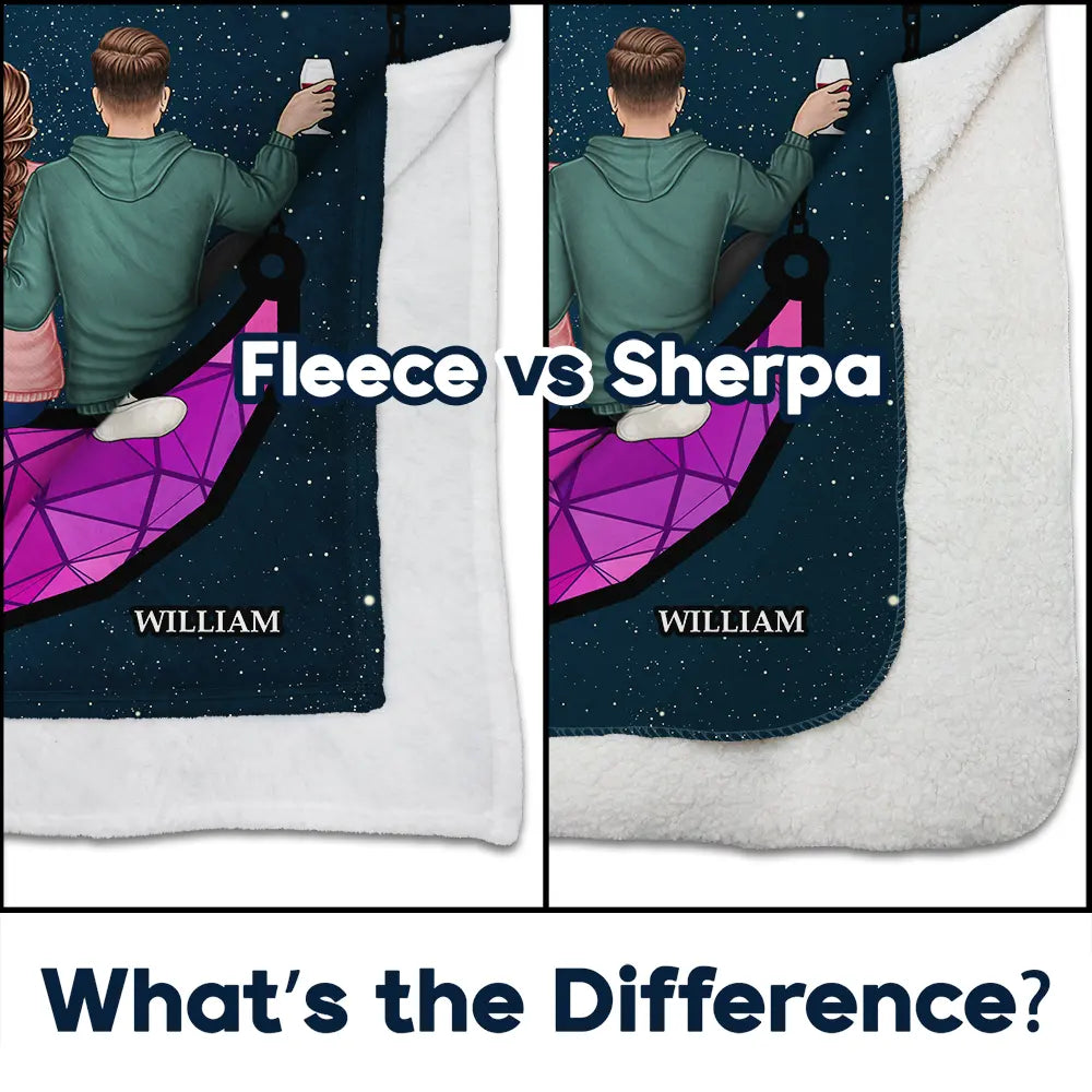 Personalized 'I Love You To The Moon & Back' Cozy Couple Blanket