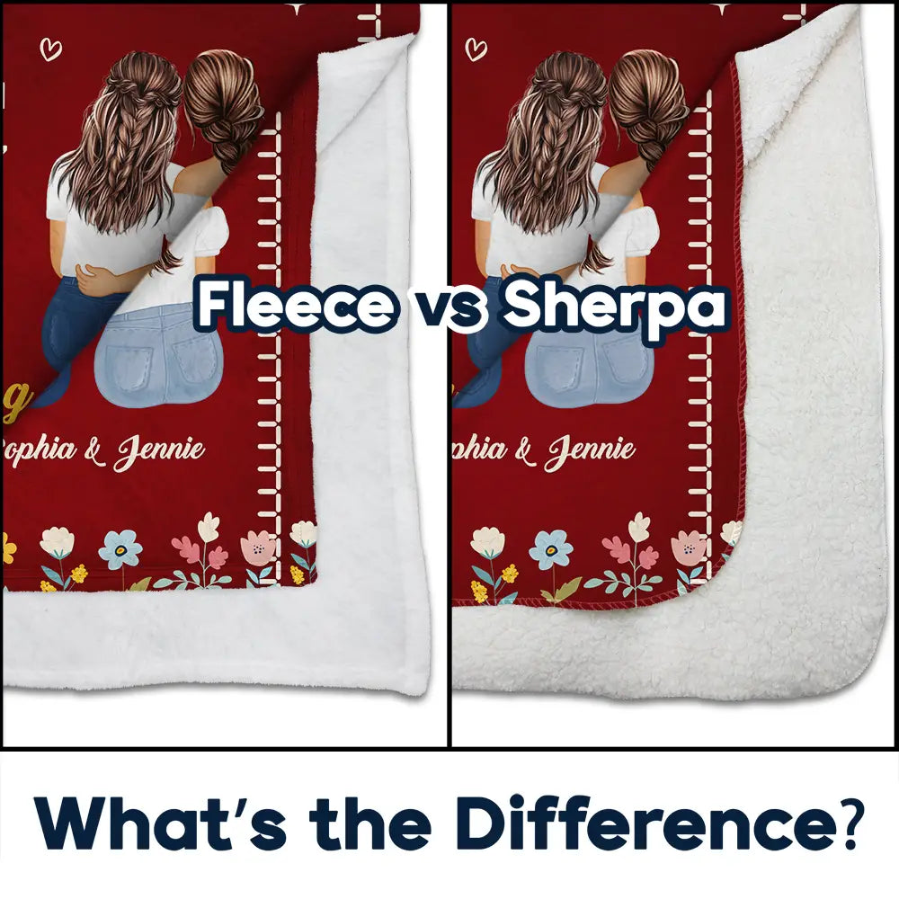 Personalized Sister Blanket: 'A Hug' Custom Fleece & Sherpa Gift